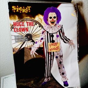 Spirit Hugz the Clown Kids Costume - Purple, Black, and White